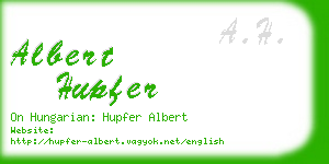 albert hupfer business card